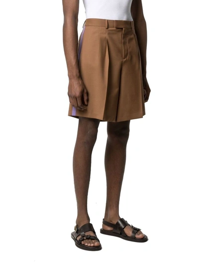 Shop Valentino Men's Brown Wool Shorts