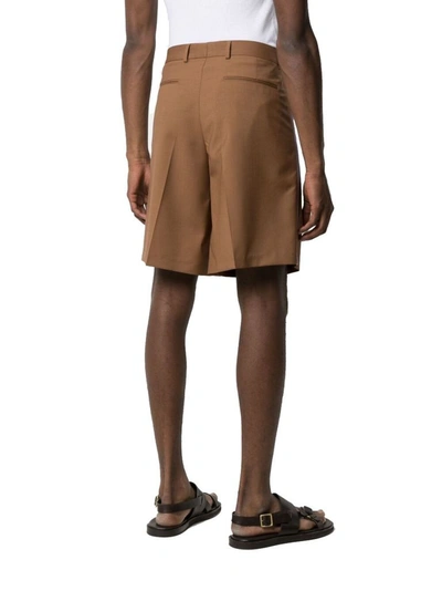 Shop Valentino Men's Brown Wool Shorts