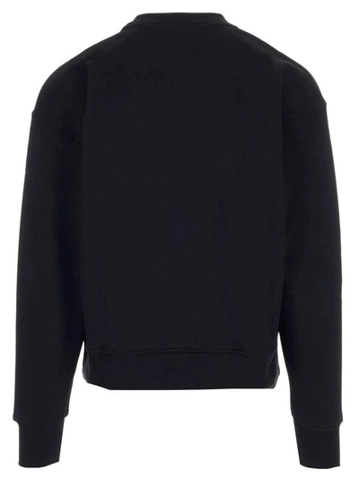 Shop Msgm Men's Black Cotton Sweatshirt