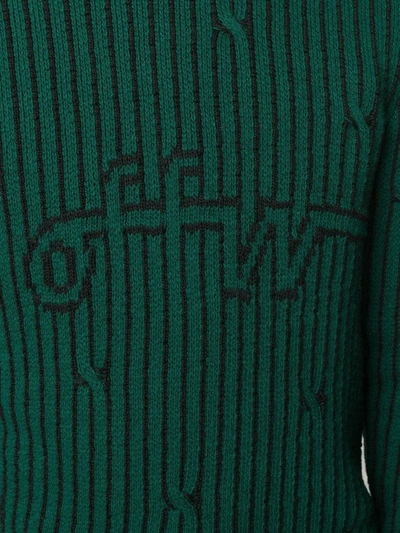 Shop Off-white Men's Green Wool Sweater
