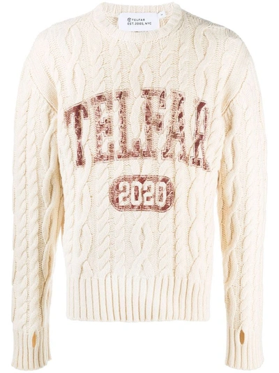 Shop Telfar Men's Beige Wool Sweater