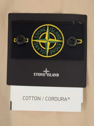 Shop Stone Island Men's Beige Cotton Coat