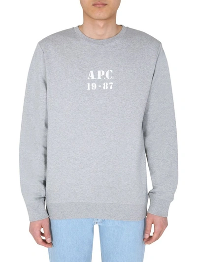 Shop Apc A.p.c. Men's Grey Cotton Sweatshirt