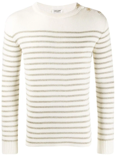 Shop Saint Laurent Men's Beige Wool Sweater