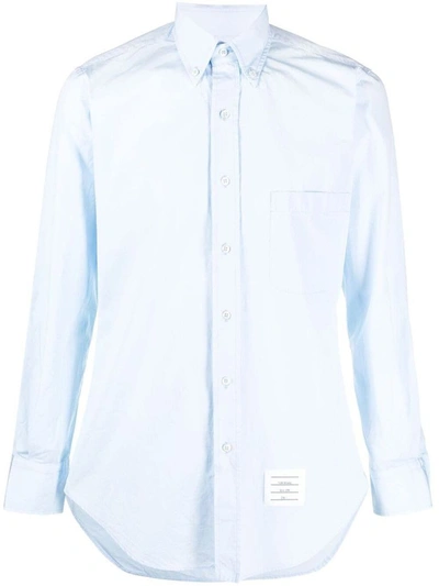 Shop Thom Browne Men's Light Blue Cotton Shirt
