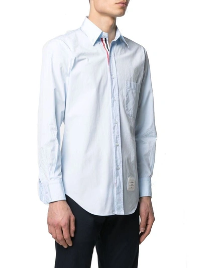 Shop Thom Browne Men's Light Blue Cotton Shirt