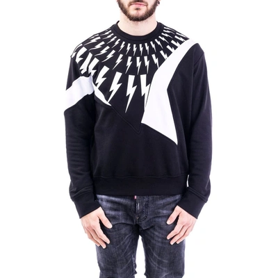 Shop Neil Barrett Men's Black Cotton Sweatshirt