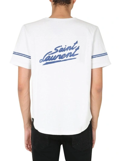 Shop Saint Laurent Men's White Cotton T-shirt