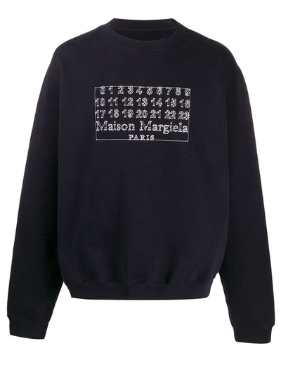 Shop Maison Margiela Men's Blue Cotton Sweatshirt