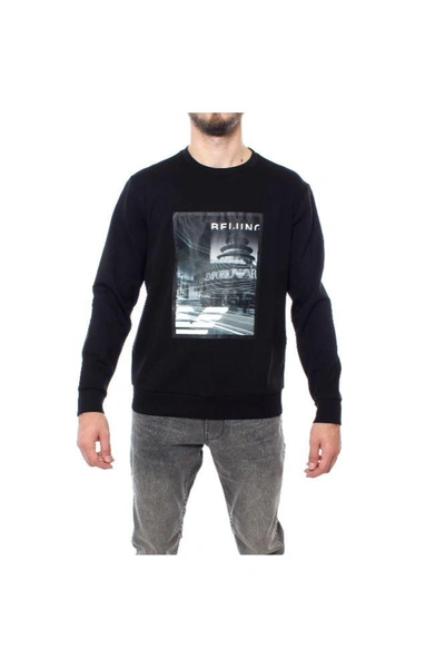 Shop Emporio Armani Men's Black Cotton Sweatshirt