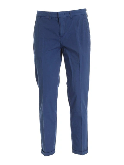 Shop Fay Men's Blue Cotton Pants
