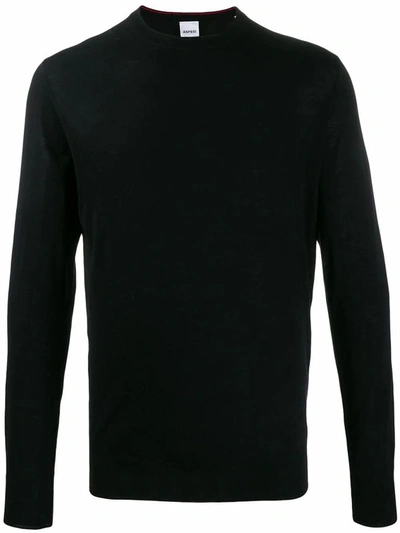 Shop Aspesi Men's Black Wool Sweater