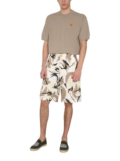 Shop Kenzo Men's Beige Polyamide Shorts