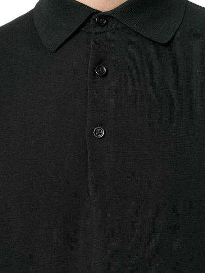 Shop Aspesi Men's Black Cotton Polo Shirt