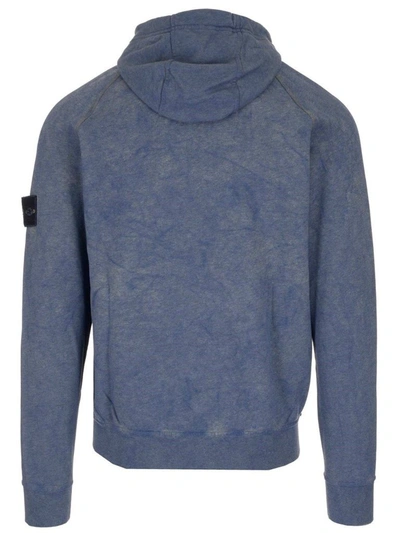 Shop Stone Island Men's Blue Cotton Sweatshirt
