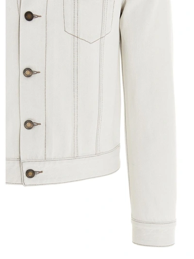 Shop Saint Laurent Men's White Cotton Jacket