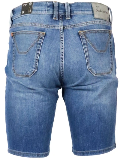 Shop Jeckerson Men's Blue Cotton Shorts