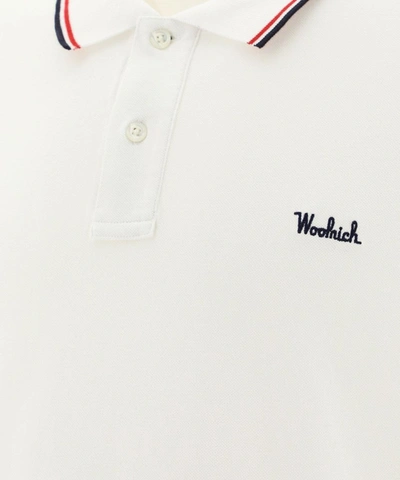 Shop Woolrich Men's White Cotton Polo Shirt