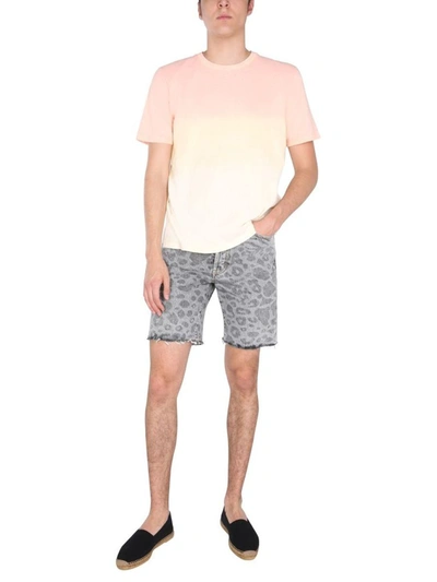 Shop Saint Laurent Men's Pink Cotton T-shirt