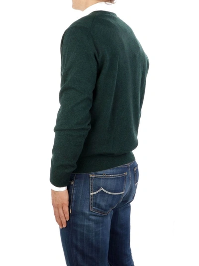 Shop Cruciani Men's Green Cashmere Sweater