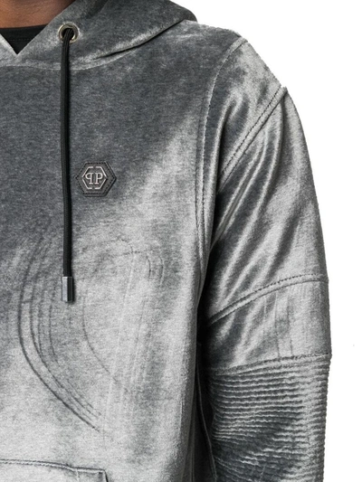 Shop Philipp Plein Men's Grey Cotton Sweatshirt