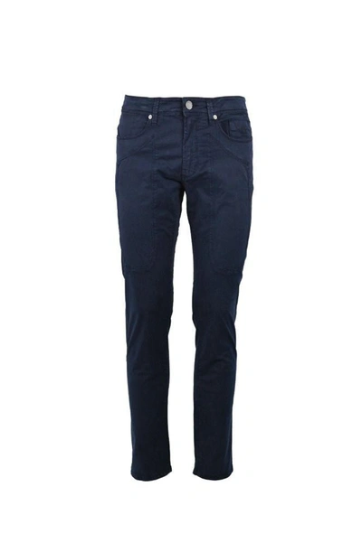 Shop Jeckerson Men's Blue Cotton Pants