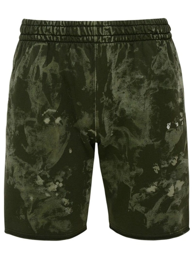 Shop Off-white Men's Green Cotton Shorts