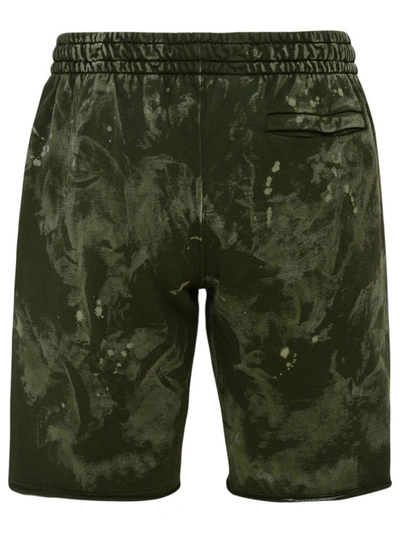 Shop Off-white Men's Green Cotton Shorts