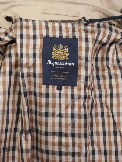 Shop Aquascutum Men's Beige Cotton Coat