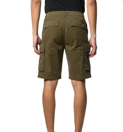 Shop Woolrich Men's Green Cotton Shorts
