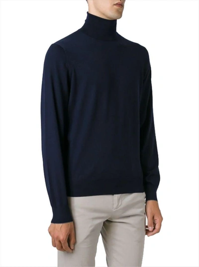 Shop Brunello Cucinelli Men's Blue Wool Sweater
