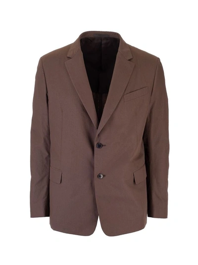 Valentino Peak-lapel Single-breasted Blazer In Brown