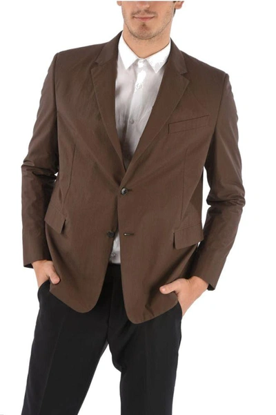 Valentino Peak-lapel Single-breasted Blazer In Brown