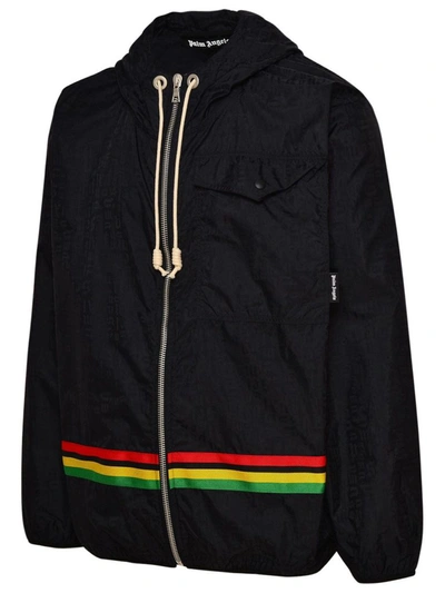Shop Palm Angels Men's Black Nylon Outerwear Jacket