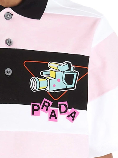 Shop Prada Men's Pink Cotton Polo Shirt