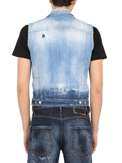 Shop Dsquared2 Men's Blue Other Materials Vest