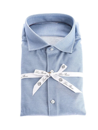 Shop Loro Piana Men's Light Blue Cotton Shirt