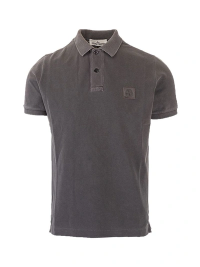 Shop Stone Island Men's Grey Other Materials Polo Shirt