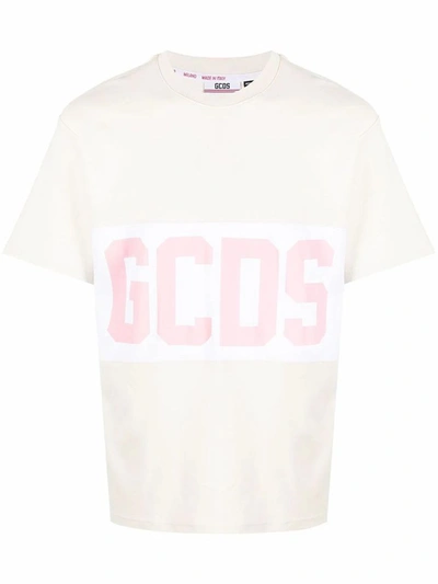 Shop Gcds Men's Grey Cotton T-shirt