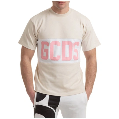 Shop Gcds Men's Grey Cotton T-shirt