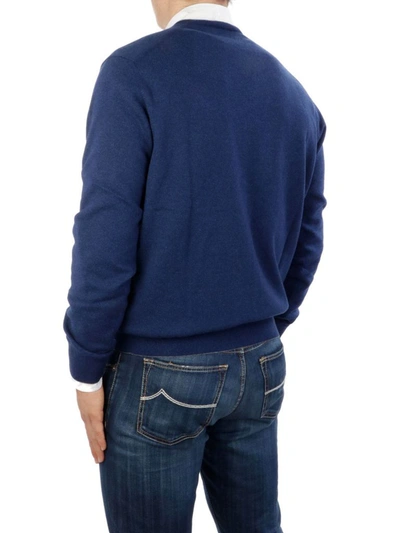 Shop Cruciani Men's Blue Cashmere Sweater