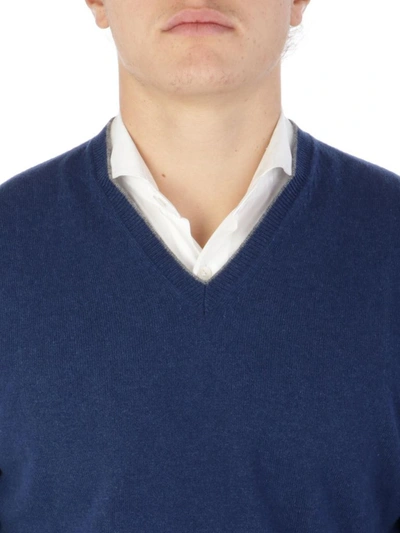 Shop Cruciani Men's Blue Cashmere Sweater