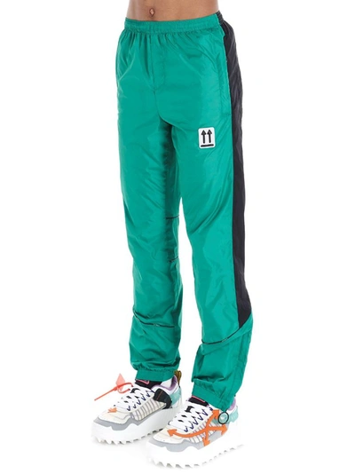 Shop Off-white Men's Green Polyamide Pants