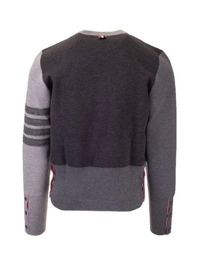 Shop Thom Browne Men's Grey Wool Sweater