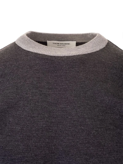 Shop Thom Browne Men's Grey Wool Sweater