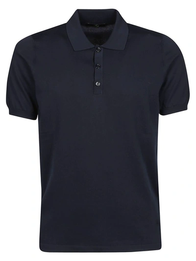 Shop Fay Men's Blue Cotton Polo Shirt