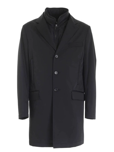 Shop Fay Men's Black Polyester Coat
