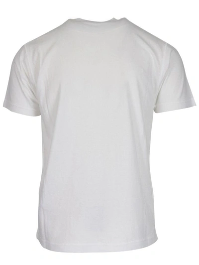 Shop Stone Island Men's White Cotton T-shirt