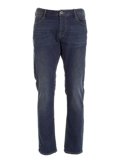 Shop Emporio Armani Men's Blue Cotton Jeans