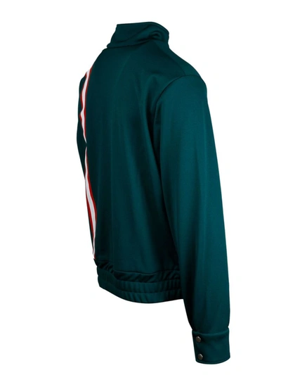Shop Palm Angels Men's Green Polyester Sweatshirt